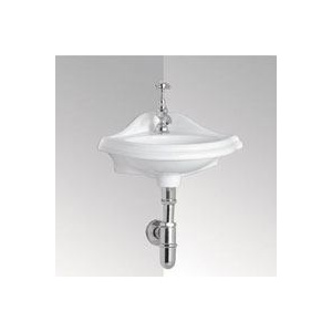 Whitehaus AR036 White Porcelain Corner Single Bowl Bathroom Wash Basin