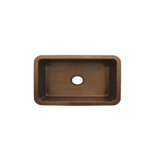 Whitehaus WH2519COUM Copper Rectangular Single Undermount  Kitchen Sink