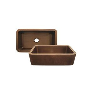 Whitehaus WH3020COFC Smooth Copper Single Bowl Front Apron Kitchen Sink