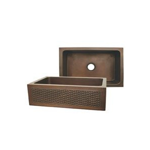 Whitehaus WH3020COFCBW Copper Single Bowl Front Apron Kitchen Sink
