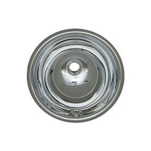 Whitehaus WH602ABL Round Polished Stainless Steel Drop In Bathroom Basin