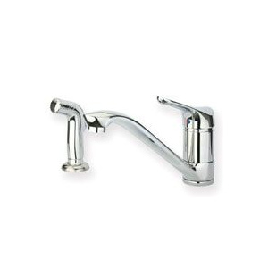 Whitehaus WH76574 Single Lever Straight Kitchen Faucet with Side Spray