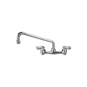 Whitehaus WHFS812 Widespread Chrome Finish Wall Mount Brass Kitchen Faucet