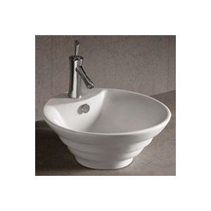 Whitehaus WHKN1054 Ceramic Round Above Mount Isabella Bathroom Sink Basin