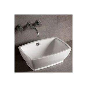 Whitehaus WHKN1065 Ceramic Rectangular Above Mount Bathroom Basin Sink