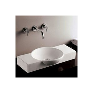 Whitehaus WHKN1112 Rectangular Integrated Porcelain Bathroom Basin Sink