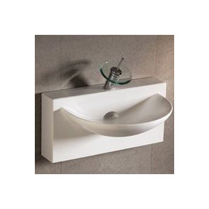 Whitehaus WHKN1114 Ceramic U shape Wall Mount Isabella Bathroom Sink Basin