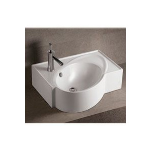 Whitehaus WHKN1129 Modern White Ceramic Rectangular Bathroom Sink Basin
