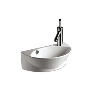Whitehaus WHKN1131 Isabella Half Oval Wall Mount White Porcelain  Sink