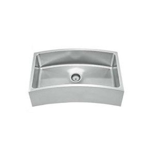 Whitehaus WHNAPCV3218 Stainless Steel 32'' Single Curve Apron Kitchen Sink
