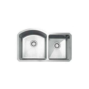 Whitehaus WHNC3220 Stainless Steel  32'' Double Bowl Undermount Sink