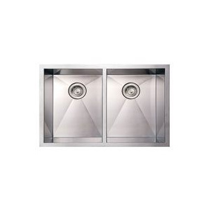 Whitehaus WHNCM2920EQ Stainless Steel 29'' Double Bowl Undermount Sink