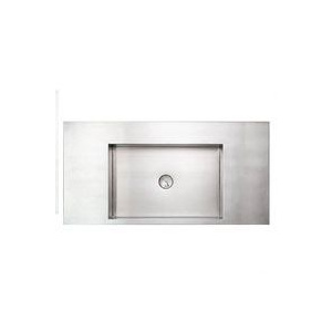 Whitehaus WHNCMB003 Stainless Steel Rectangular Above Mount Bathroom Basin