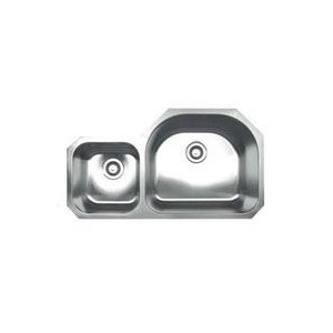 Whitehaus WHNDBU3721 Stainless Steel 37'' Double Bowl Undermount Sink