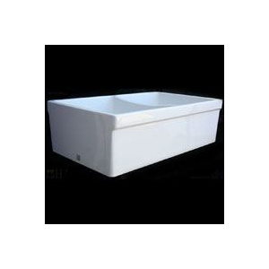 Whitehaus WHQDB532 Double Bowl Fireclay 33'' Farmhouse Apron Kitchen Sink