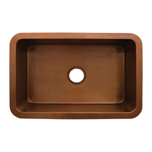 Whitehaus WH3020COUM Copper Single Bowl Rectangular Undermount Kitchen Sink