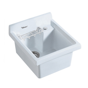Whitehaus WH474-60 Vitreous China Utility sink with wire basket and off center drain