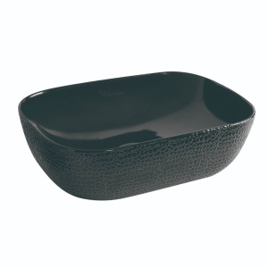 Whitehaus WH71302-F04 Rectangular Above Mount Basin With An Embossed Exterior And Smooth Interior Whitehaus WH71302-F04 Rectangular Above Mount Basin With An Embossed Exterior And Smooth Interior