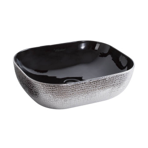 Whitehaus WH71302-F20 Rectangular Above Mount Basin With An Embossed Exterior And Smooth Interior Whitehaus WH71302-F20 Rectangular Above Mount Basin With An Embossed Exterior And Smooth Interior