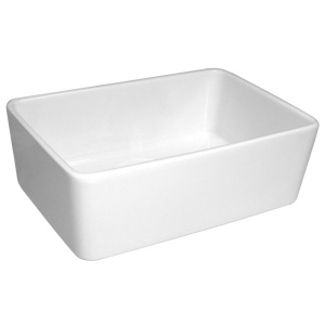 Whitehaus WHB5033 Single Bowl Fireclay Sink With A Smooth Front Apron Whitehaus WHB5033 Single Bowl Fireclay Sink With A Smooth Front Apron