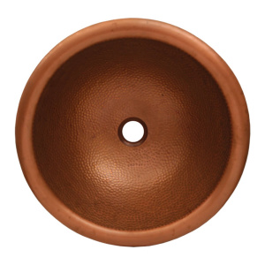 Whitehaus WHCOLV17RD Copper Round Drop-in Copperhaus Bathroom Sink Basin