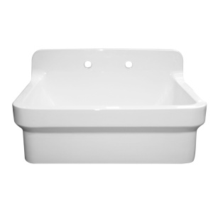 Whitehaus WHCW3022-8 Top Mounted Laundry Sink With A High Backsplash