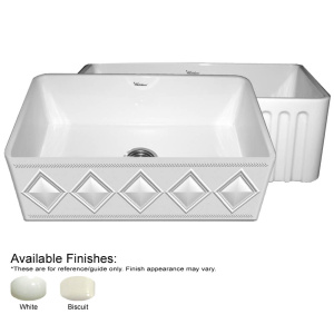 Whitehaus WHFLDI3018 Diamondhaus Series Fireclay Farm Sink