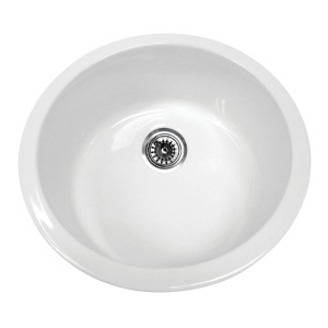 Whitehaus WHE1818R Elementhaus Undermount Circular Single Bowl Fireclay Sink Whitehaus WHE1818R Elementhaus Undermount Circular Single Bowl Fireclay Sink