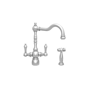 Whitehaus WHEG-34654-C Englishhaus Dual Lever Handle Faucet with Solid Brass Side Spray