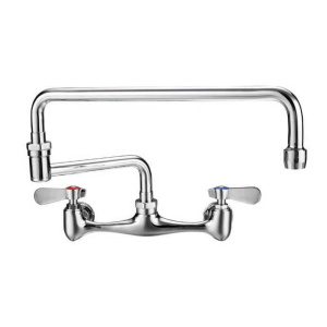 Whitehaus WHFS813-C Polished Chrome Laundry Faucet with Double Jointed Retractable Swing Spout