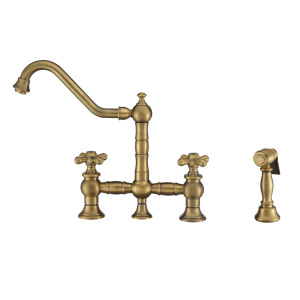Whitehaus WHKBTCR3-9201-NT Vintage III Plus Bridge Faucet w/ Cross Handles Whitehaus WHKBTCR3-9201-NT Vintage III Plus Bridge Faucet w/ Cross Handles