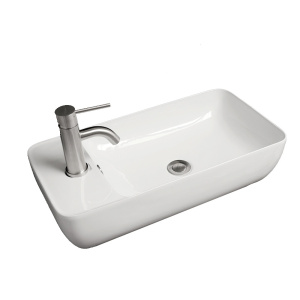 Whitehaus WHKN1015A Isabella Rectangular Above Mount Basin with Integrated Bowl and a Center Drain