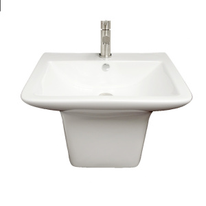 Whitehaus WHKN1148A Isabella Wall Mount Basin with Integrated Rectangular Bowl and a Center Drain