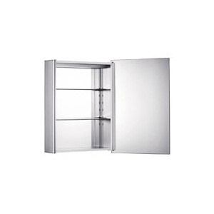 Whitehaus WHLED-1 Single Door Medicine Cabinet with 2 Faced Mirrored Doors
