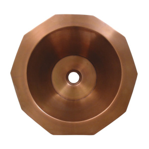 Whitehaus WHOCTDWV16 Copper Single Bowl Above Mount Decagon Bathroom Basin
