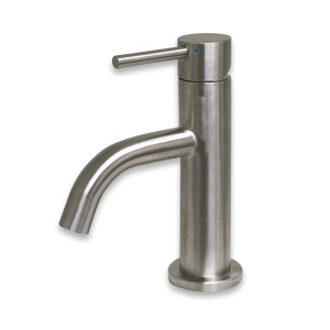 Whitehaus WHS1010-SB Solid Stainless Steel Single Lever Lavatory Faucet