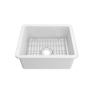 Whitehaus WHUF2418 Undermount Fireclay Kitchen Sinks with Stainless Steel Grid Whitehaus WHUF2418 Undermount Fireclay Kitchen Sinks with Stainless Steel Grid