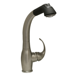 Whitehaus WHUS566-BNB Metrohaus Single Lever Kitchen Faucet with Black Pull-Out Spray