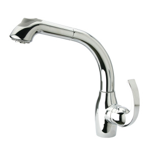 Whitehaus WHUS566 Modern Deck Mount Single Hole Pull Out Kitchen Faucet 