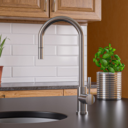 ALFI brand AB2028 Single Hole Pull Down Stainless Steel Kitchen Faucet view 2