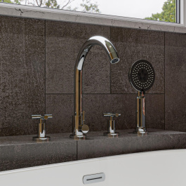 ALFI brand AB2503 Deck Mounted Tub Filler with Hand Held Showerhead view 2