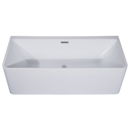 ALFI brand AB8858 59 Inch White Rectangular Acrylic Free Standing Soaking Bathtub view 2