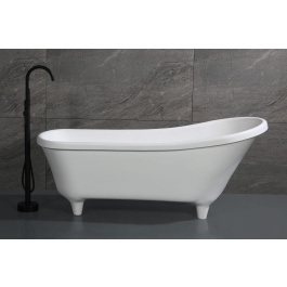 ALFI brand AB9960 67" White Matte Clawfoot Solid Surface Resin Bathtub view 2