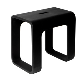 ALFI brand ABST99BM Black Matte Solid Surface Resin Bathroom / Shower Stool view 2