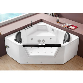 EAGO AM156ETL 5 ft Clear Corner Acrylic Whirlpool Bathtub for Two view 2