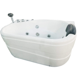 EAGO AM175-L 57'' White Acrylic Jetted Whirlpool Bathtub W/ Fixtures view 2