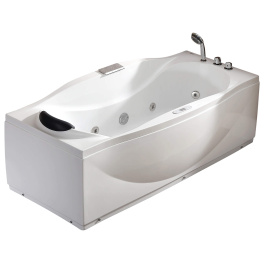EAGO AM189ETL-R 6 ft Left Drain Acrylic White Whirlpool Bathtub w Fixtures view 2