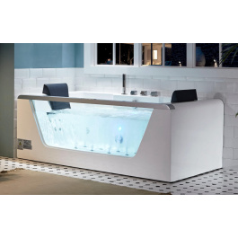 EAGO AM196ETL 6 ft Clear Rectangular Acrylic Whirlpool Bathtub for Two view 2