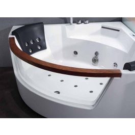 EAGO AM197ETL 5 ft Clear Rounded Corner Acrylic Whirlpool Bathtub for Two view 2