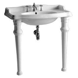 Whitehaus AR864-GB001 Large Rectangular China Console with Oval Bowl view 2